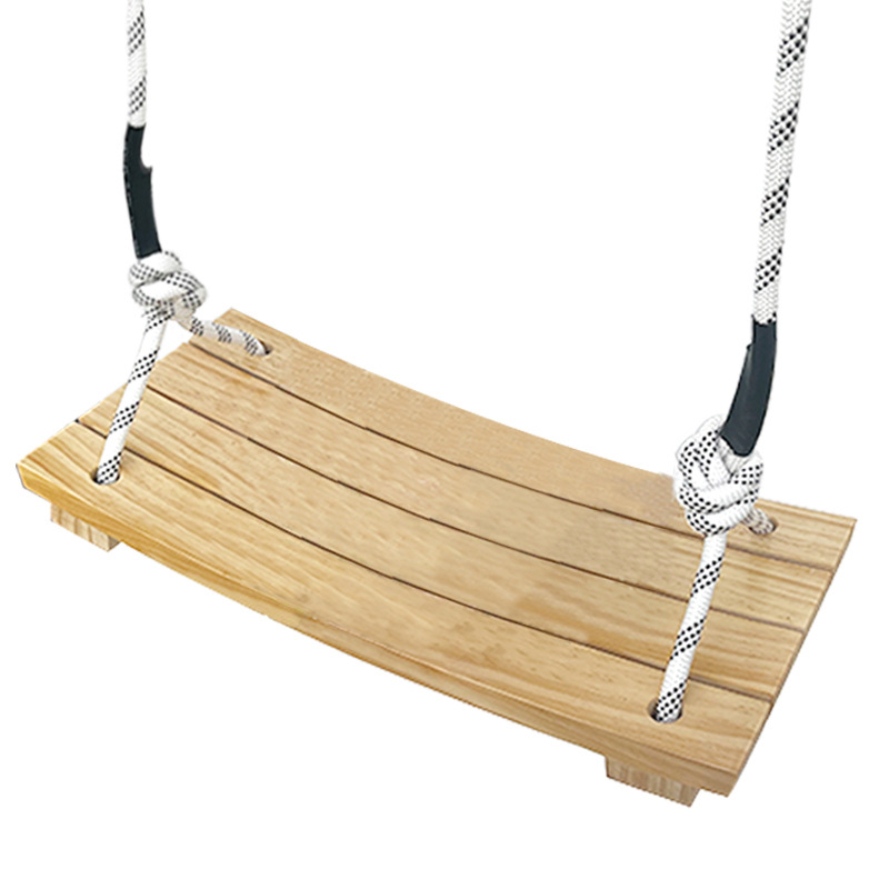 Curved board swing, outdoor courtyard tree hanging basket hanging chair, indoor adult and children solid wood swing chair Application Scenario