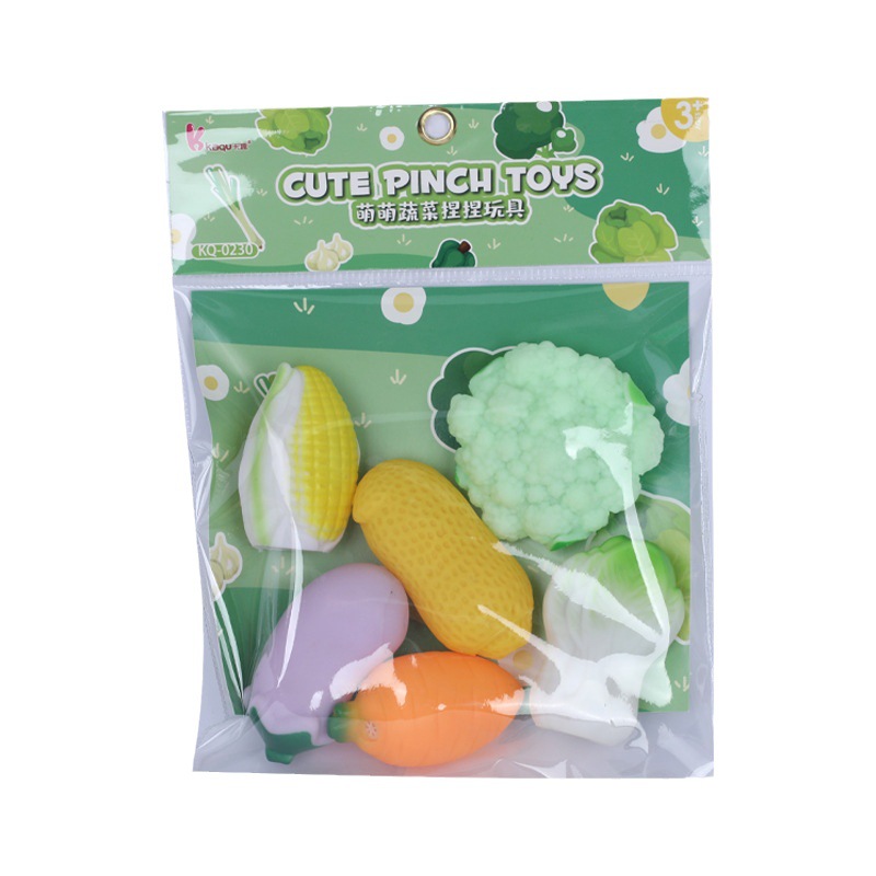 Cute vegetable set, Kneading Fun Sound Relief Toy, parent-child Interactive bath toy, Cartoon Sound Radish Item Picture