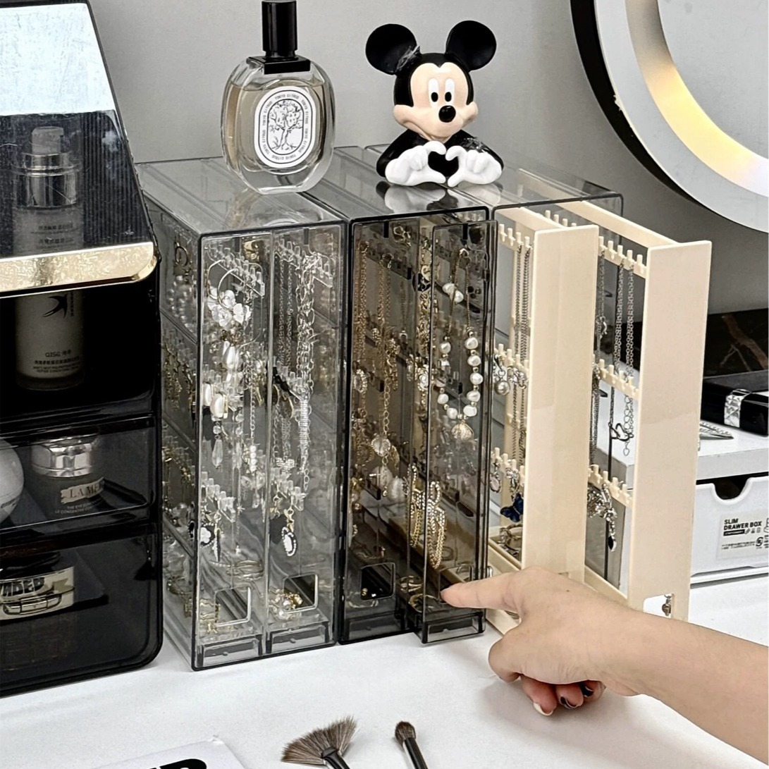 Transparent jewelry storage box, earrings, stud earrings, necklace bracelet display stand, acrylic dust-proof and anti-oxidation jewelry box details Picture