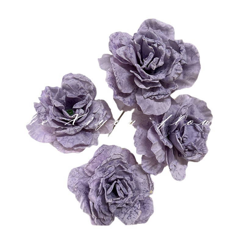 4 pieces of glazed peonies, dry-roasted peonies and paeonias, artificial flowers for wedding arrangements and home living room decoration Item Picture
