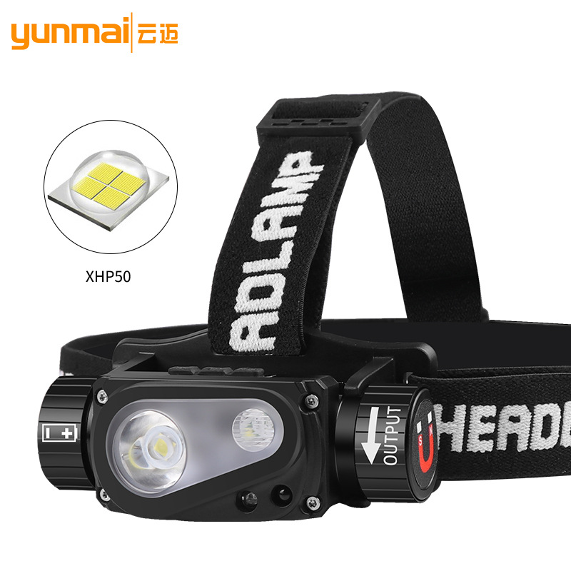 Cross-border new 21700 charging induction strong headlight XHP50LED type-c charging magnetic attraction work headlight Specification image
