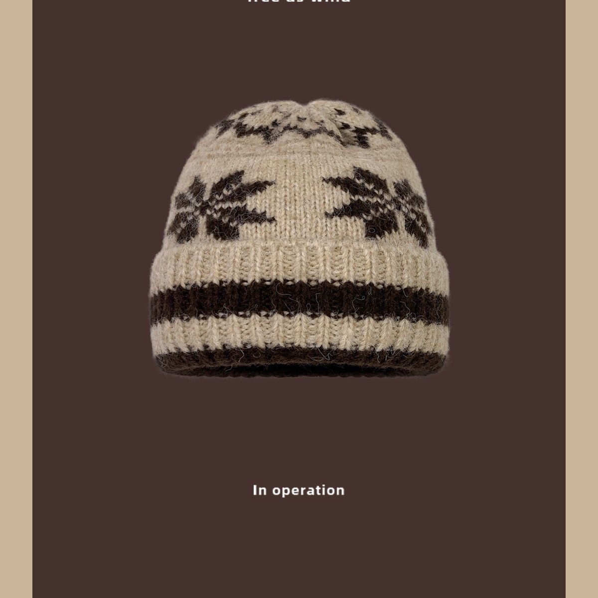 New style 2025 Christmas snowflake atmosphere thickened warm ear-protecting knitted cap with velvet women's retro woolen cap