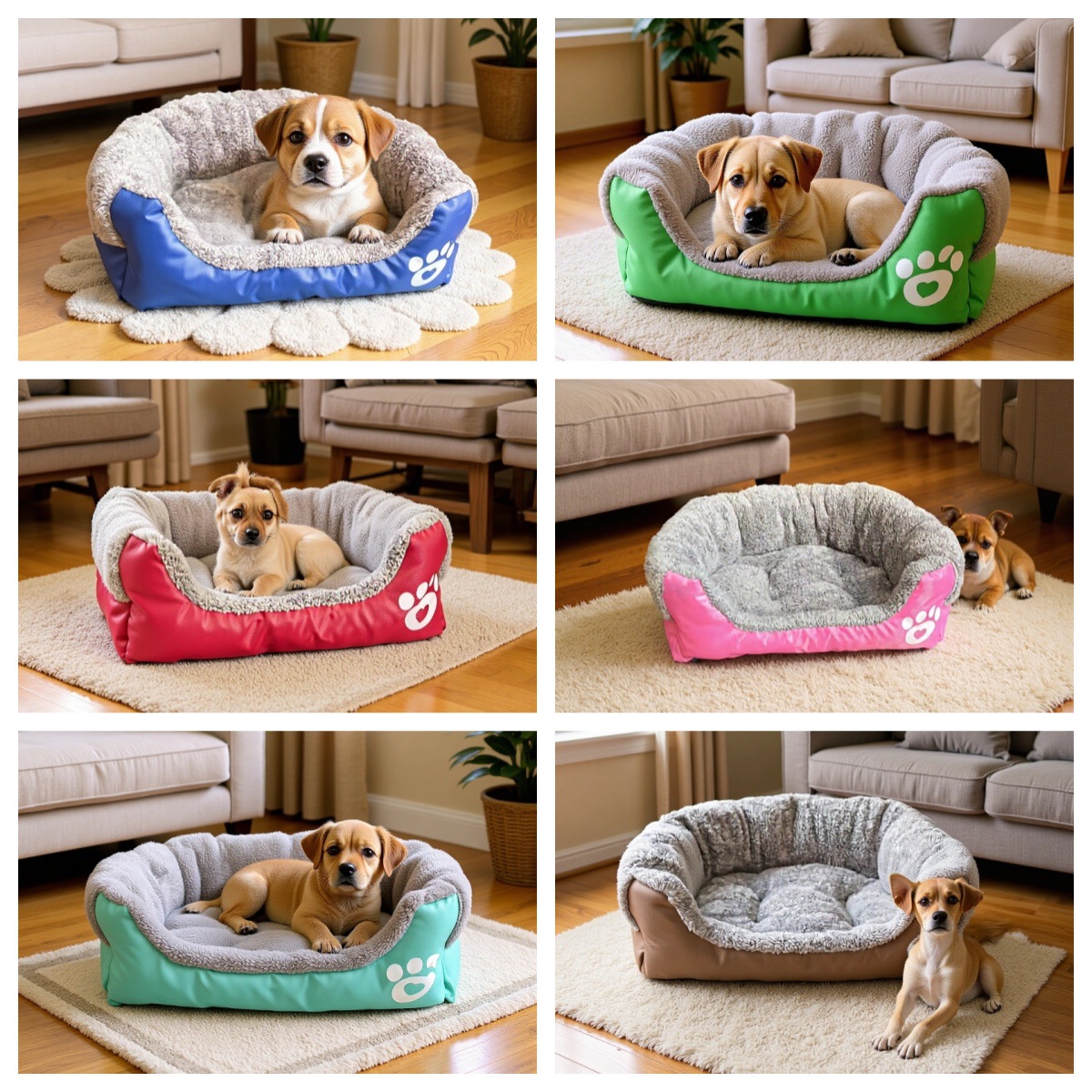 Cross-border candy-colored pet beds, Teddy Bichon Frises, small and medium-sized dogs, all-season universal warm dog beds, wholesale cat beds Specification image