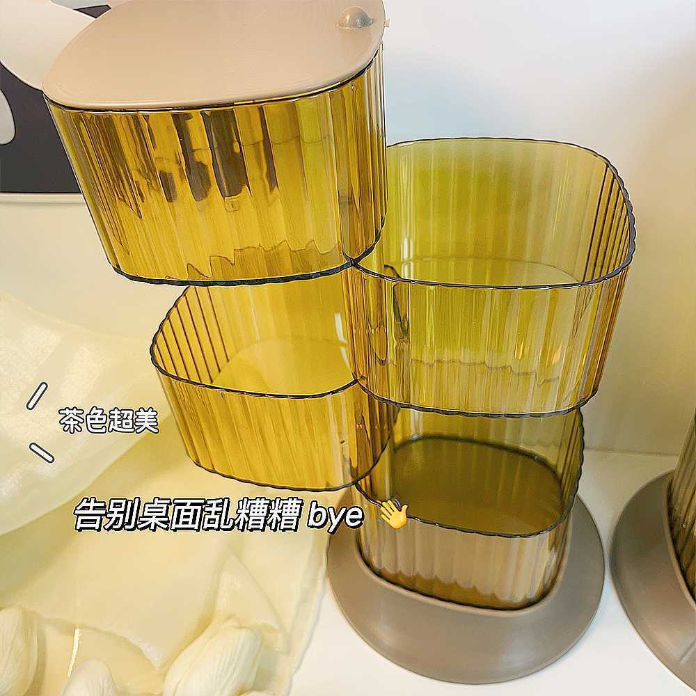 The storage box is a set of multi-layer rotating jewelry powder puffs with high appearance standards, a desktop multi-functional transparent organization box Application Scenario