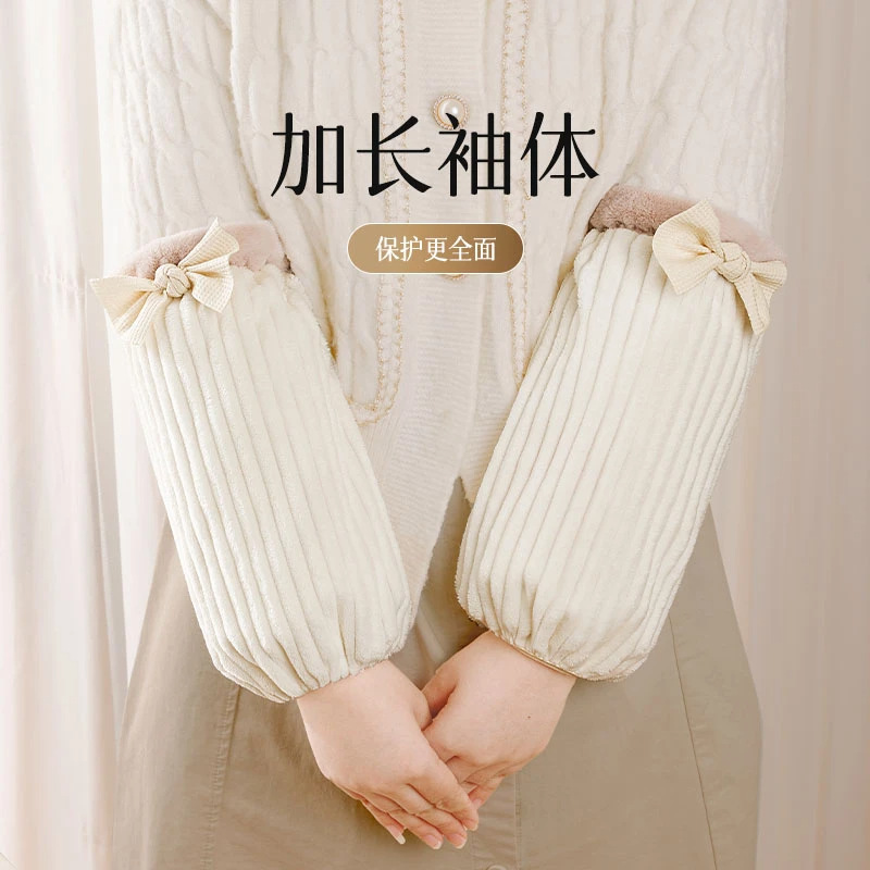 袖套冬季长款可爱耐脏秋冬羽绒服防脏女款套袖办公室工作干活护袖产品图