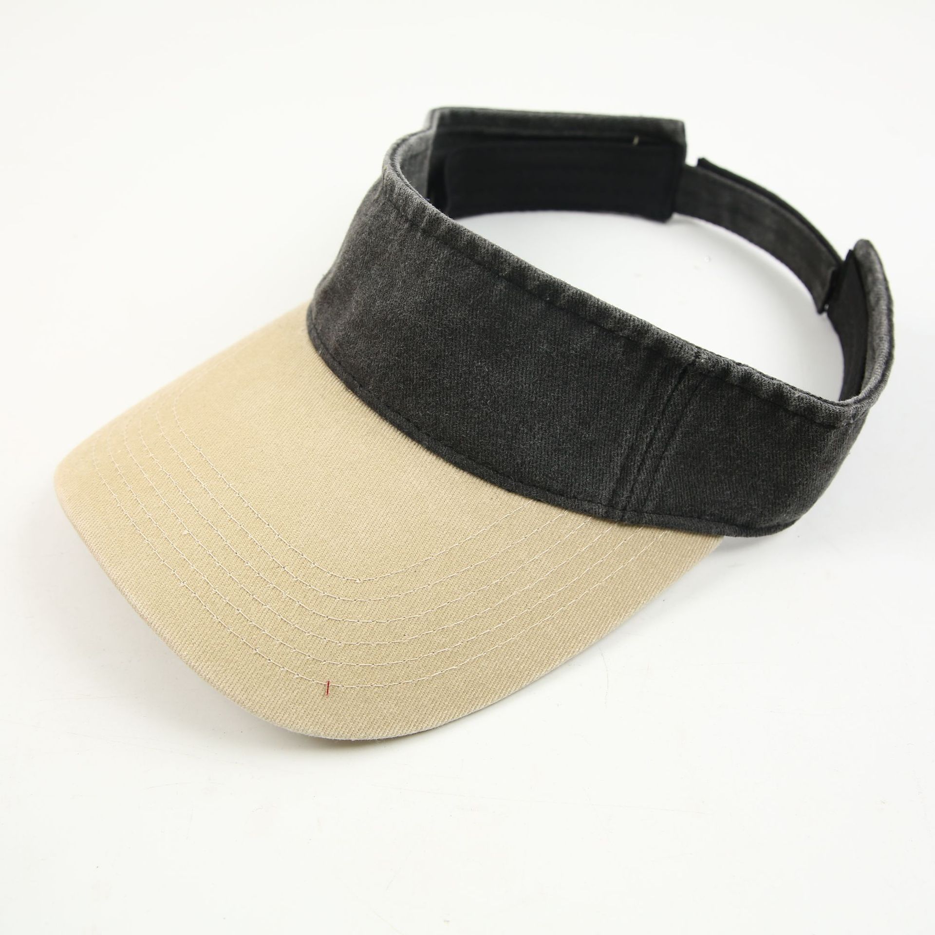 Color-blocked washed open-top hats for men, summer sports running tennis caps, no-top hats, sun protection and shade hats, trendy men Application Scenario