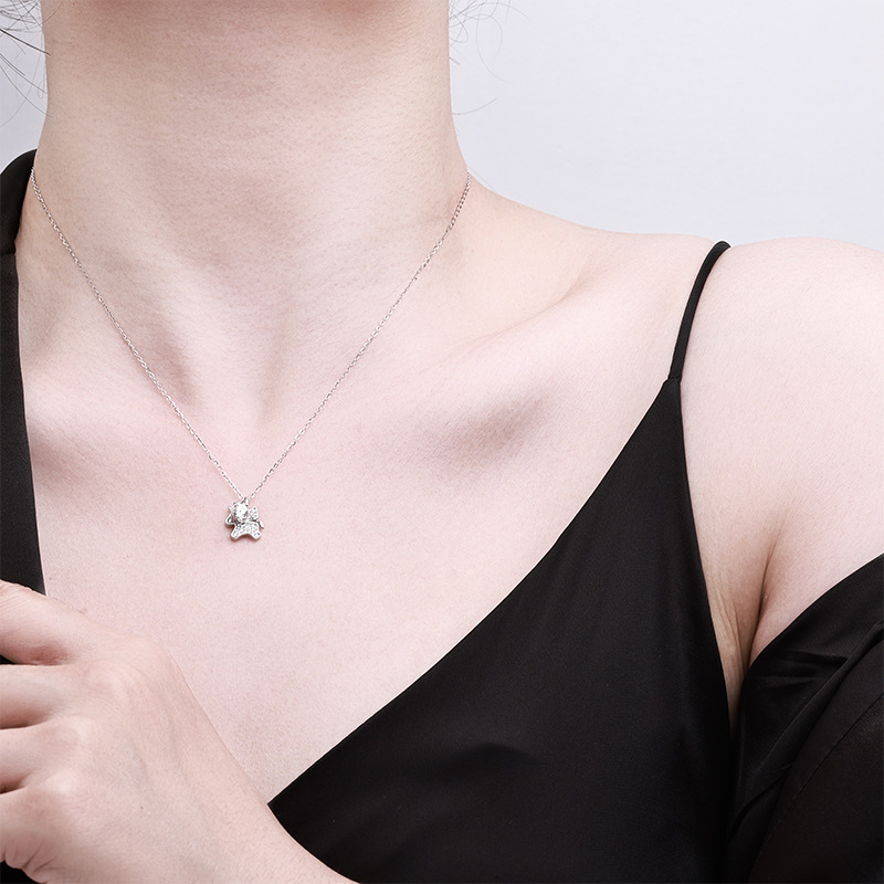 新款莫桑独角兽项链女韩版简约个性时尚ins网红批发S925纯银锁骨链