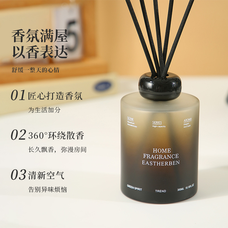Flameless aromatherapy large bottle, hotel bedroom, home diffuser, toilet, rattan incense deodorizing essential oil, long-lasting fragrance Application Scenario