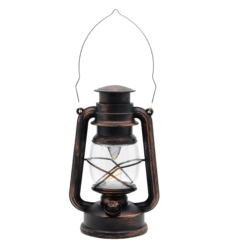 Outdoor camping tent light, LED antique kerosene lamp, hanging hand-held lamp, portable battery horse lamp, 3 pieces Item Picture
