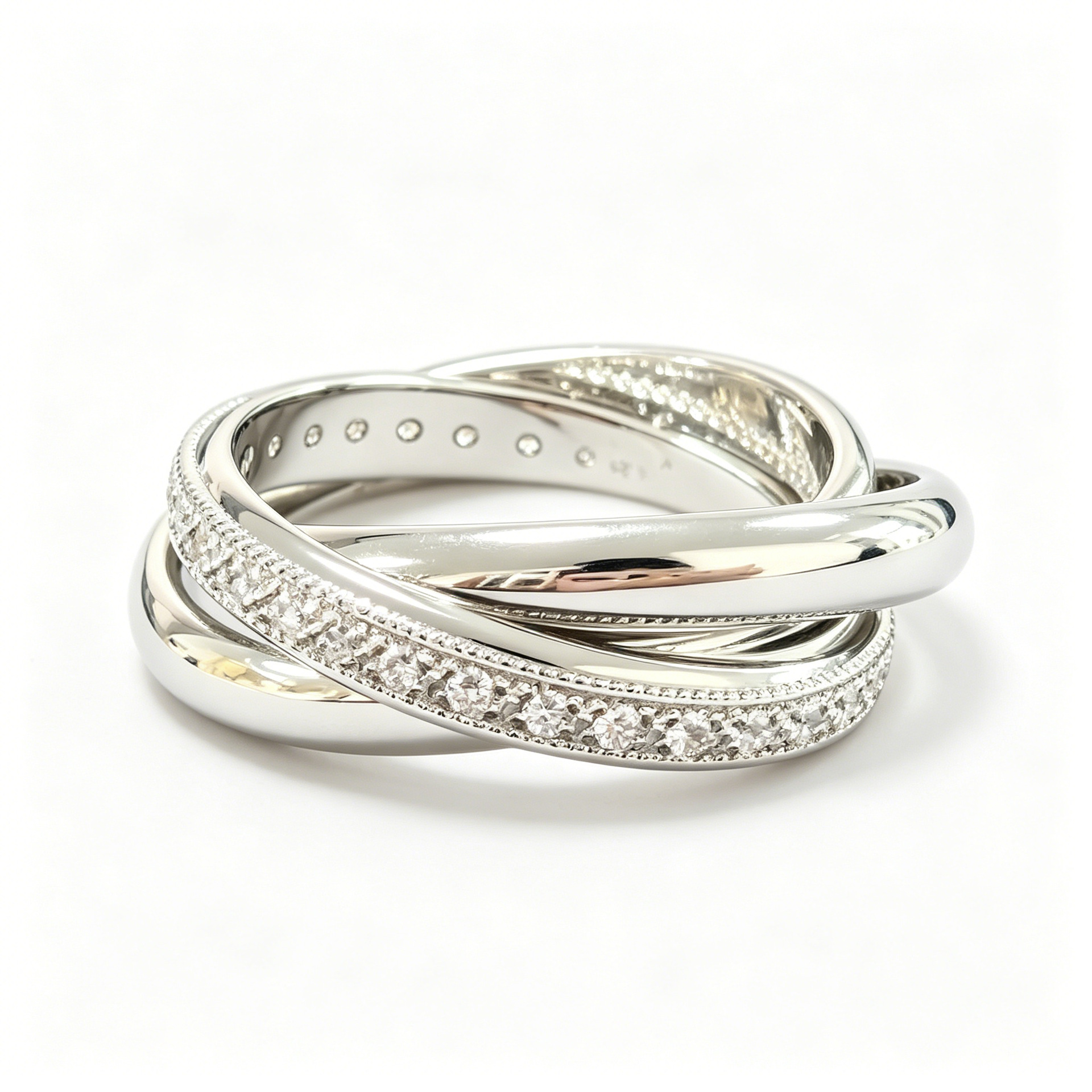 Cross-border three-ring row diamond zircon ring, a popular European and American light luxury jewelry accessory, a vintage retro ring with a niche and high-end feel Application Scenario
