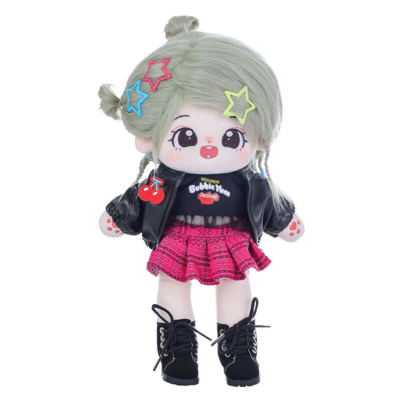 新款25CM长腿棉花娃娃系列礼盒兔女郎衣服可爱甜酷毛绒公仔礼物盒白底实物图