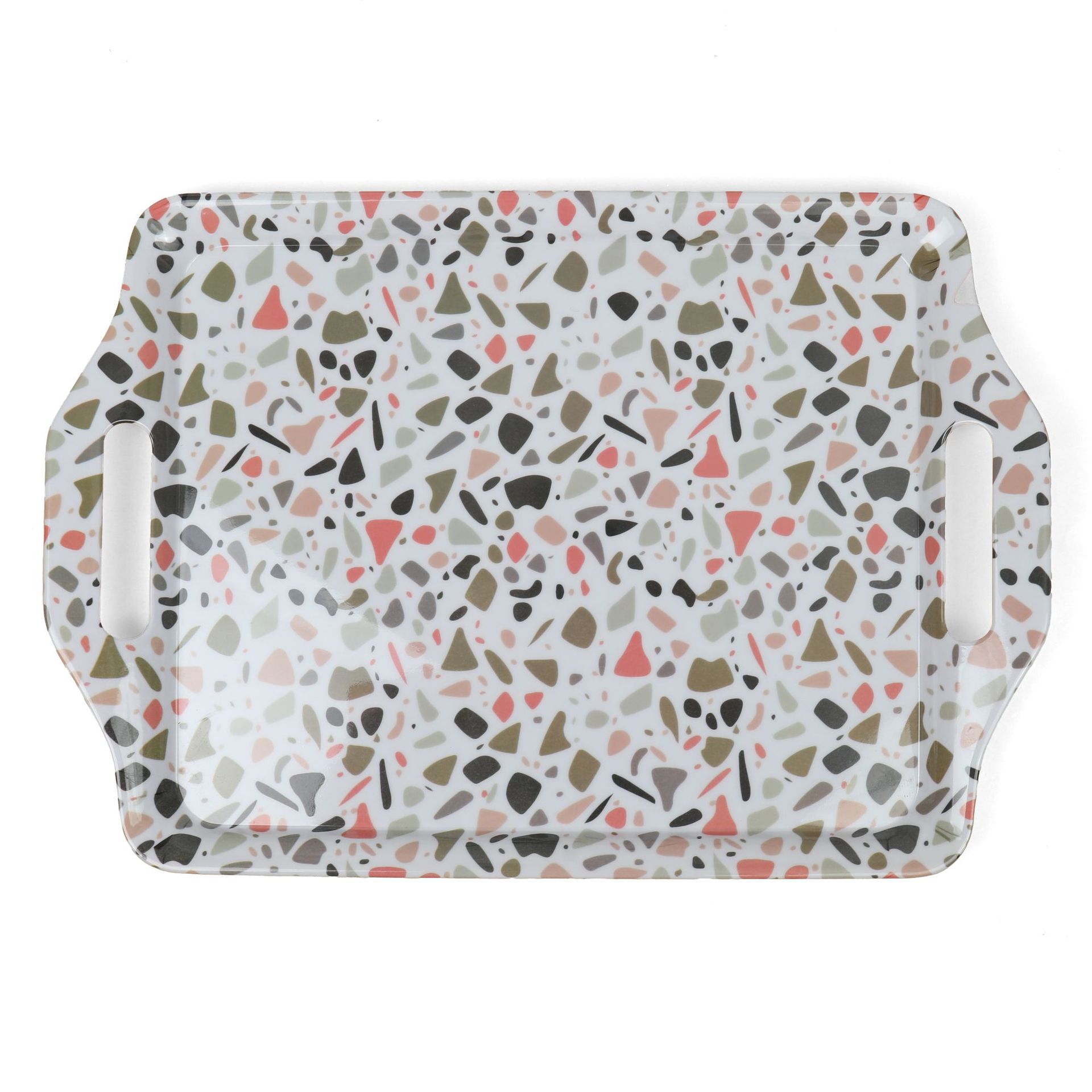 Foreign trade promotion melamine tableware medium-sized tray, imitation porcelain durable fruit tray, tableware daily necessities wholesale tray details Picture