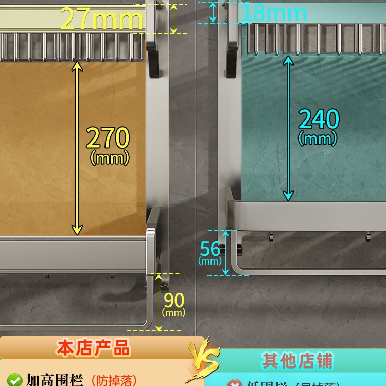 Towel rack, bathroom storage rack, bathroom toilet, non-drilling wall-mounted bathroom set, space aluminum bath towel rack Specification image