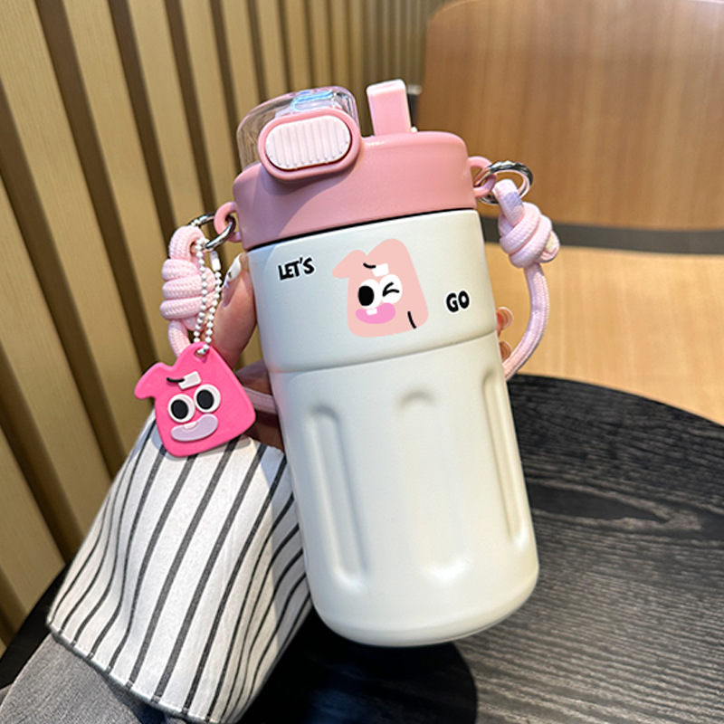 Water cup, insulated cup, high appearance level for girls, 2025 new 316 stainless steel hand-held coffee cup, straw, insulated cup details Picture