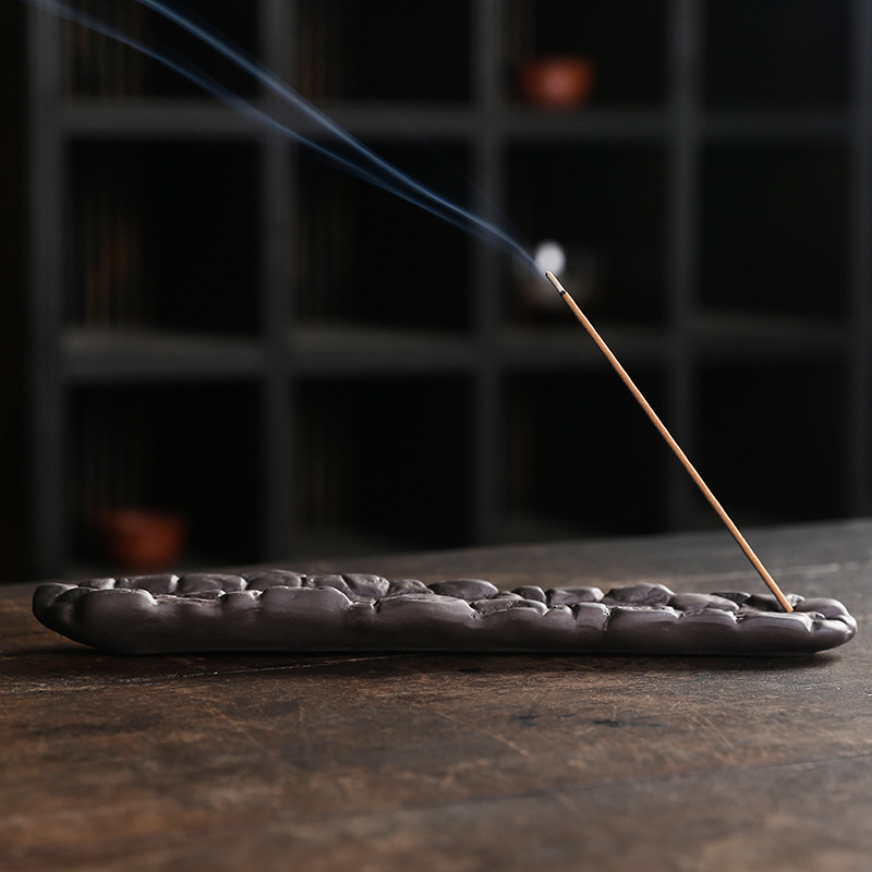 Cross-border purple clay backflow incense burner, dual-purpose incense burner, creative lotus leaf high mountain flowing water incense stick, incense base, incense holder, incense tray Specification image