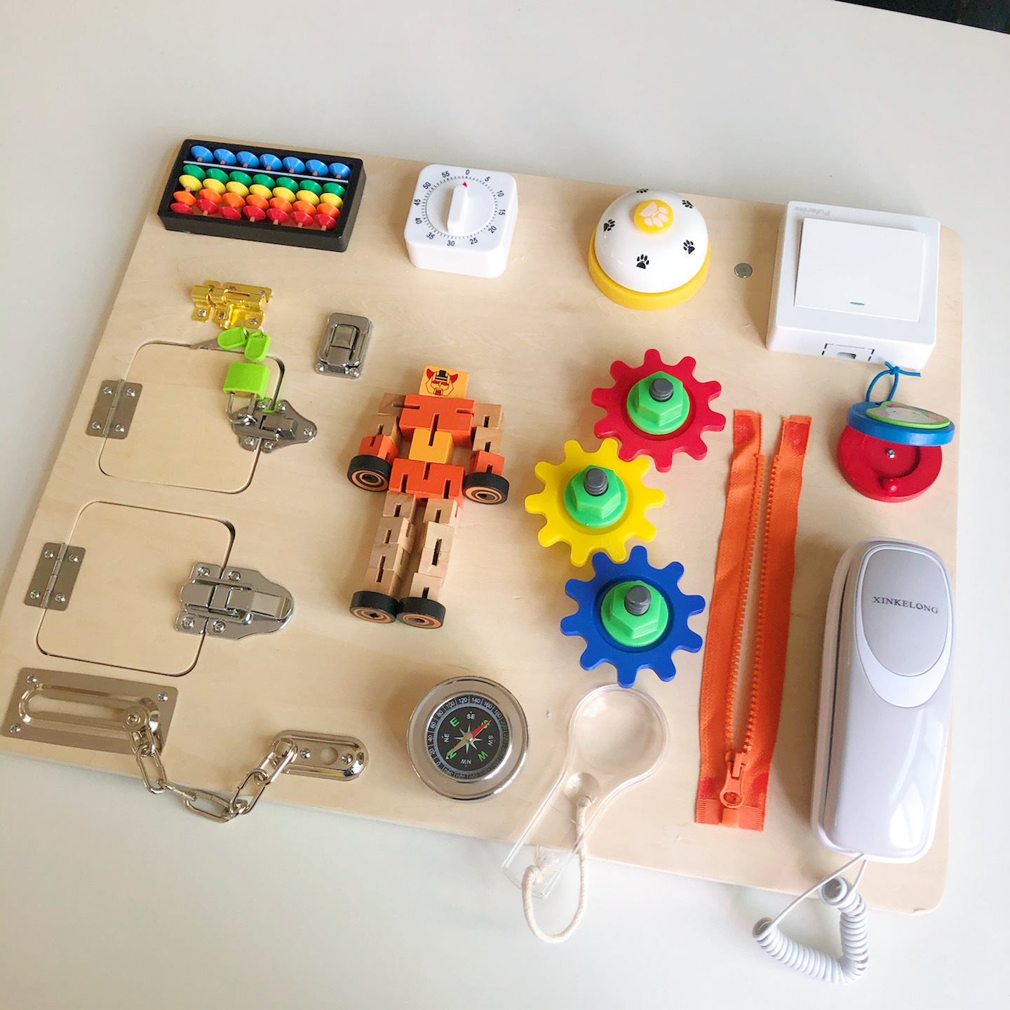 Cross-border children's Montessori teaching AIDS multi-functional switch unlock Busy Quick Busy Board Baobao Educational early Education toys details Picture