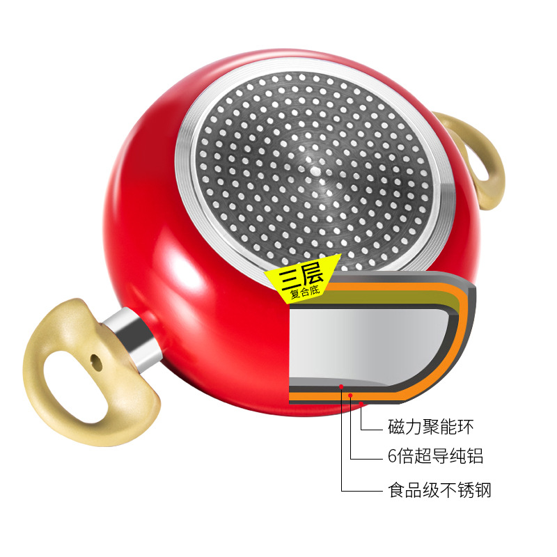 Wholesale of soup POTS, non-stick POTS, tomato POTS, double-ear soup POTS, double-bottom household aluminum POTS, non-stick POTS, soup POTS and cooking POTS Specification image