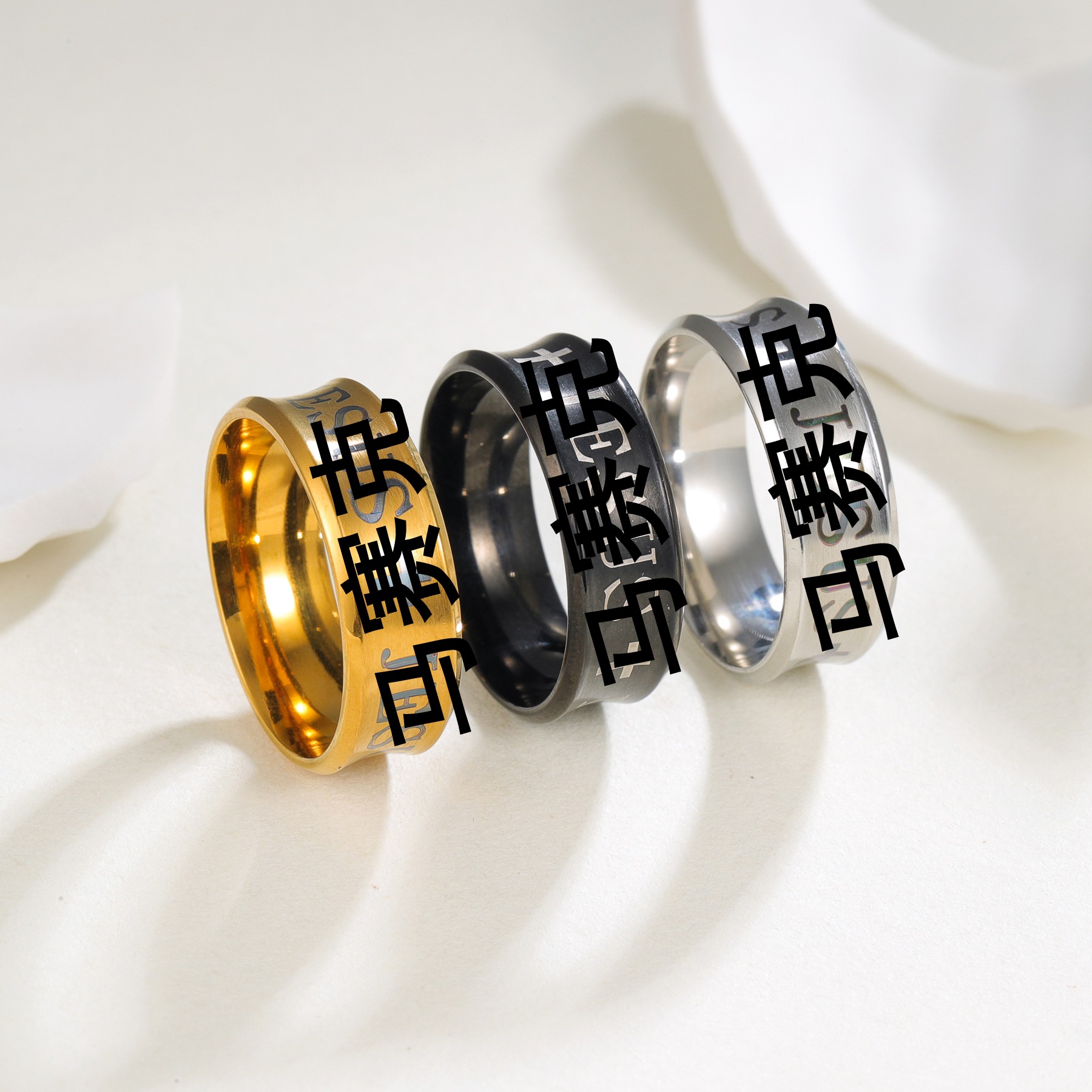 Amazon's new cross-border European and American simple titanium steel ring, Halloween jewelry, Easter jewelry, Christmas ornaments