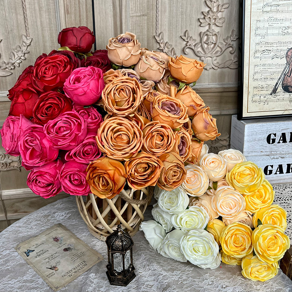 假花/仿真花DIY发饰配件/5朵塑膠花/仿真花/塑膠花细节图