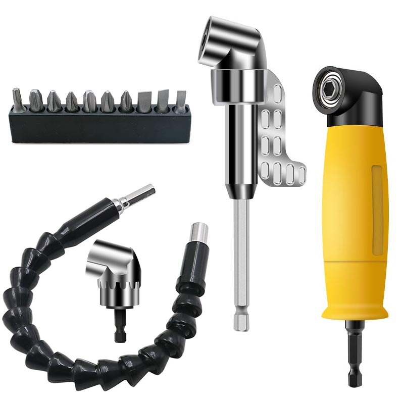 Electric screwdriver corner wrench, black universal flexible shaft extension rod, electric drill turning tool, multi-functional screwdriver bit, screwdriver bit full figure