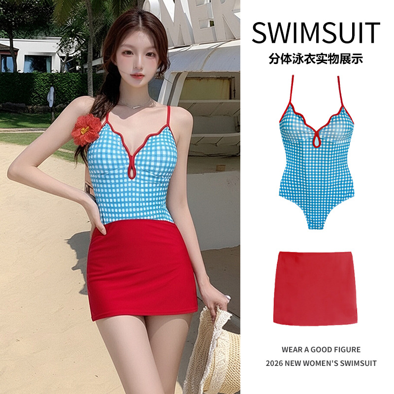 The 2026 new bestseller, conservative, slimming and sexy one-piece halter suit for hot spring soaking, Thai high-end sleeveless swimsuit for women, 125662