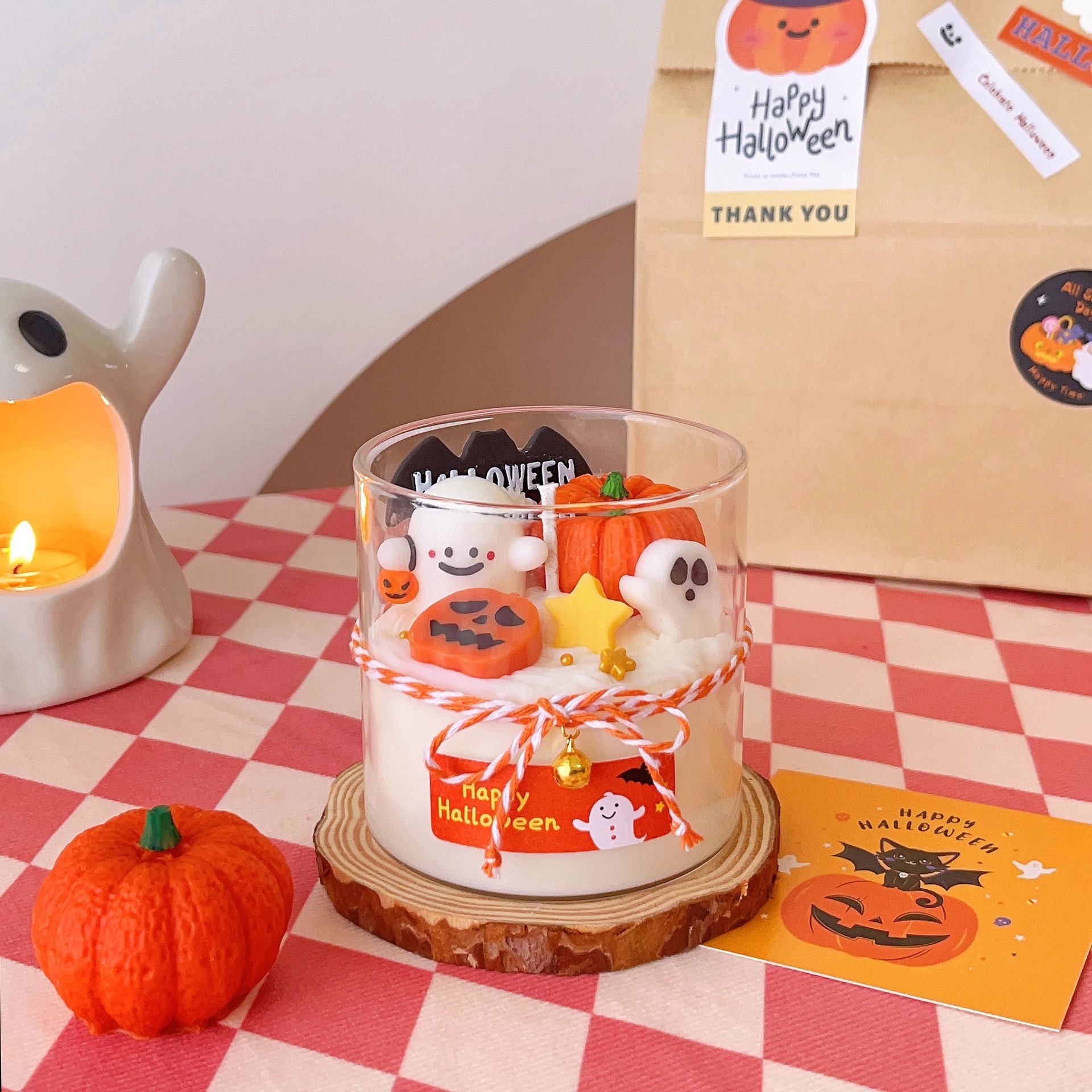 Halloween Candle Atmosphere, Pumpkin Ghost Scented Candle, High Appearance Level, Cute Scented Souvenir, Cross-Border Gift Specification drawing