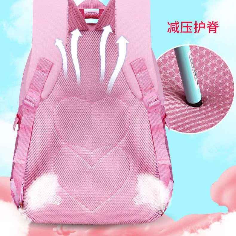 Pink cartoon pattern primary school students' burden reduction schoolbag 2023 Fashionable backpack customization Application Scenario