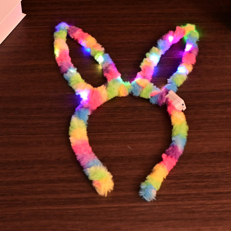 New best-selling luminous cat ear headbands, luminous feather rabbit ear, Mickey ear LED lamp headbands wholesale details Picture