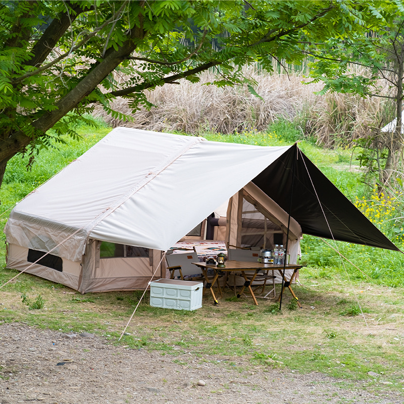 户外露营便携多人免搭防水帐篷 速开轻奢旅行带天幕加大充气帐篷产品图