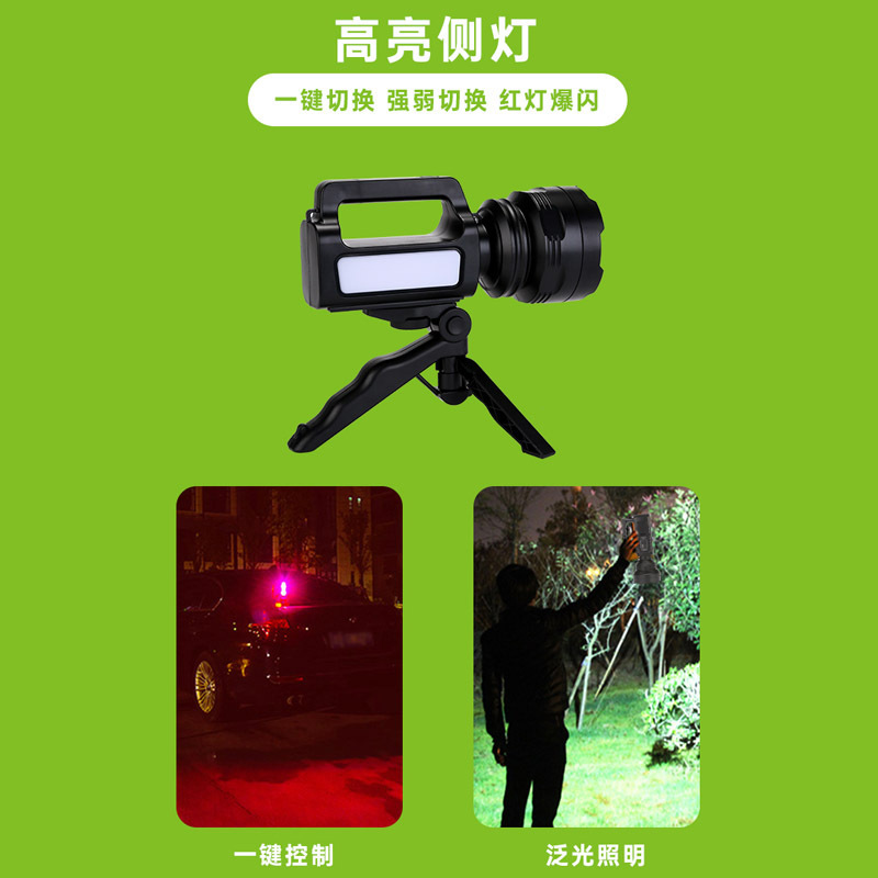 TY-8932跨境新款强光探照灯户外多功能照明LED远射防水充电手提灯产品图