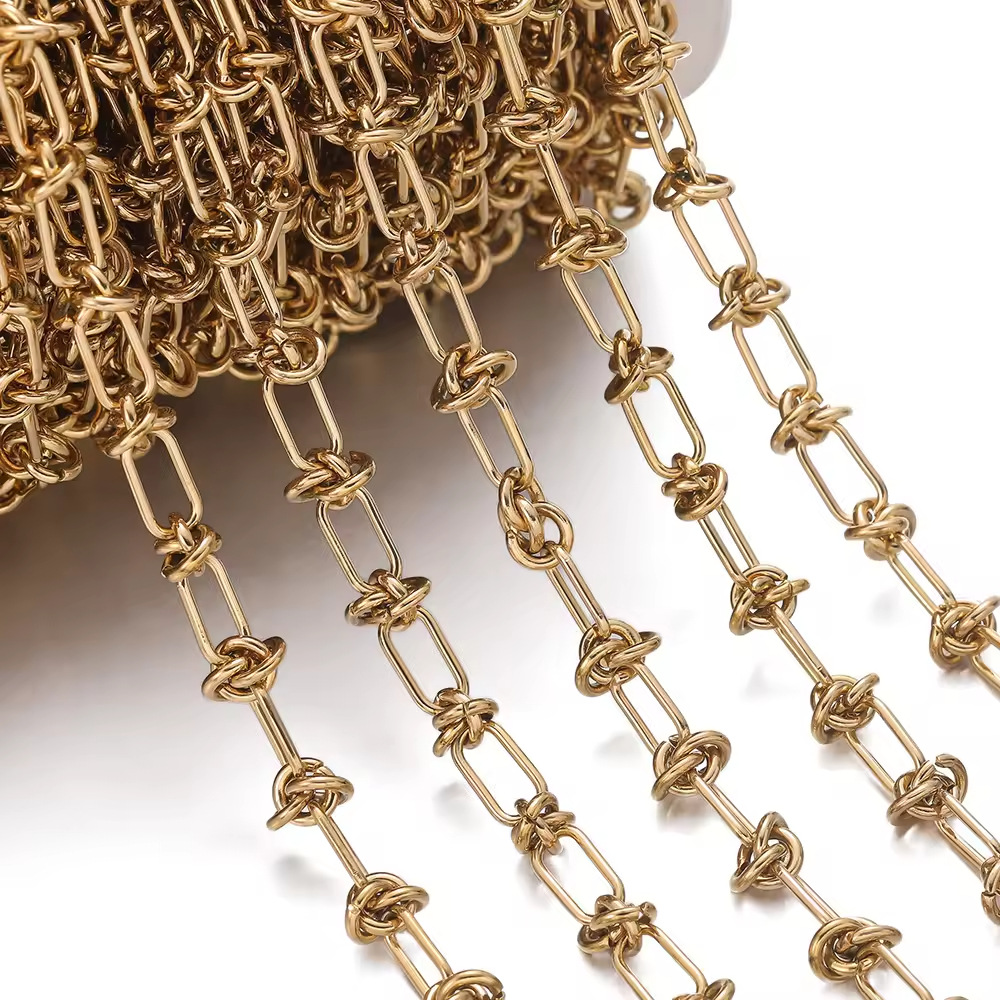 Cross-border best-selling stainless steel rope knot chains, thick chains, knotted chains, hip-hop bracelets, necklaces, diy jewelry accessories wholesale Specification image