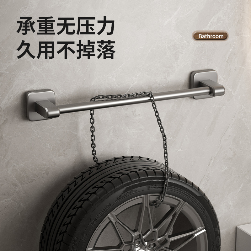 Towel rack, bathroom wall-mounted storage rack without drilling, bathroom towel single pole, toilet and washroom storage hanging rack Specification image