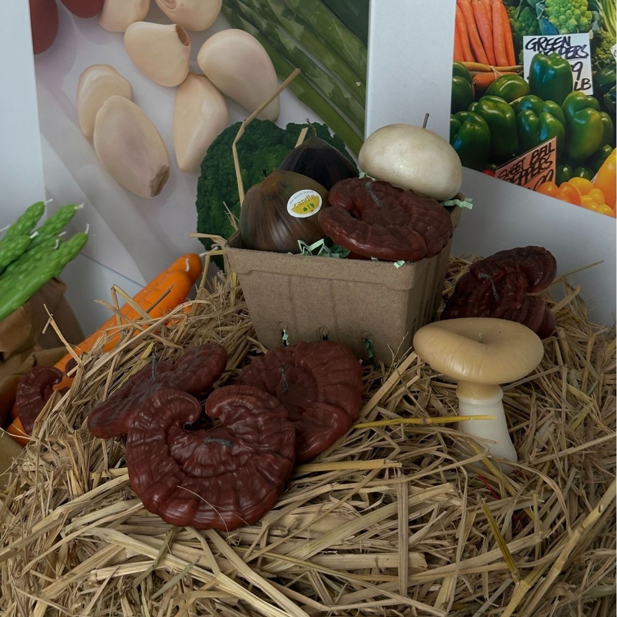 Aromatherapy candles, simulated vegetable and mushroom series, aromatherapy home decoration, soy wax, handcrafted creative ornaments