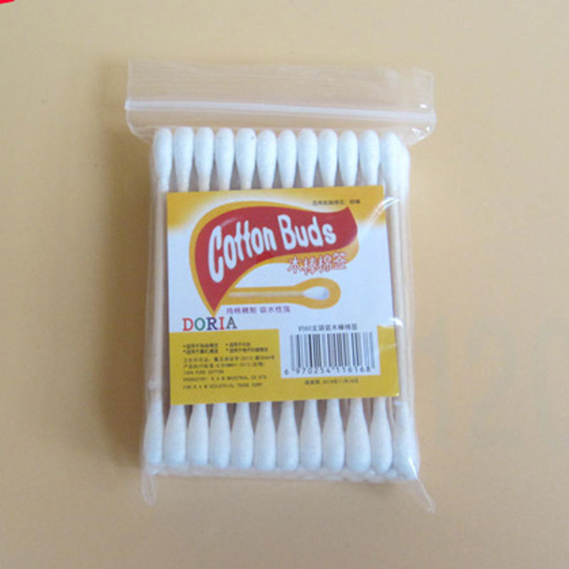 50 pieces per pack, 720 bags per box, disposable wooden sticks, double-headed cotton swabs, ear cleaning, makeup removal, cleaning and hygiene cotton swabs details Picture