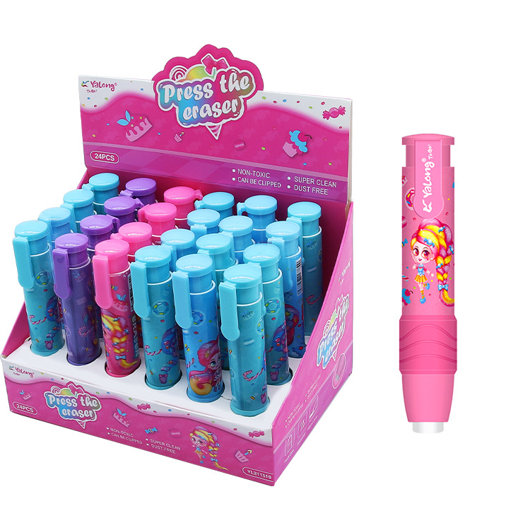 High-quality TPR material erasers for student stationery, 4-color mixed office and school erasers
