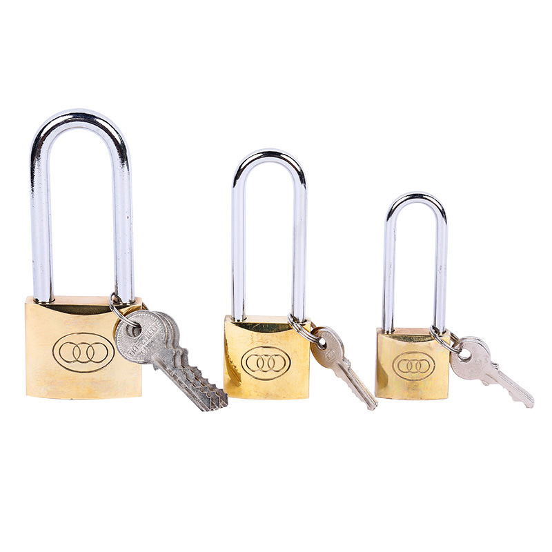 Wholesale of three-ring copper locks, pure copper padlocks, custom-made through-opening padlocks, old-fashioned large iron doors, and three-ring padlocks Item Picture