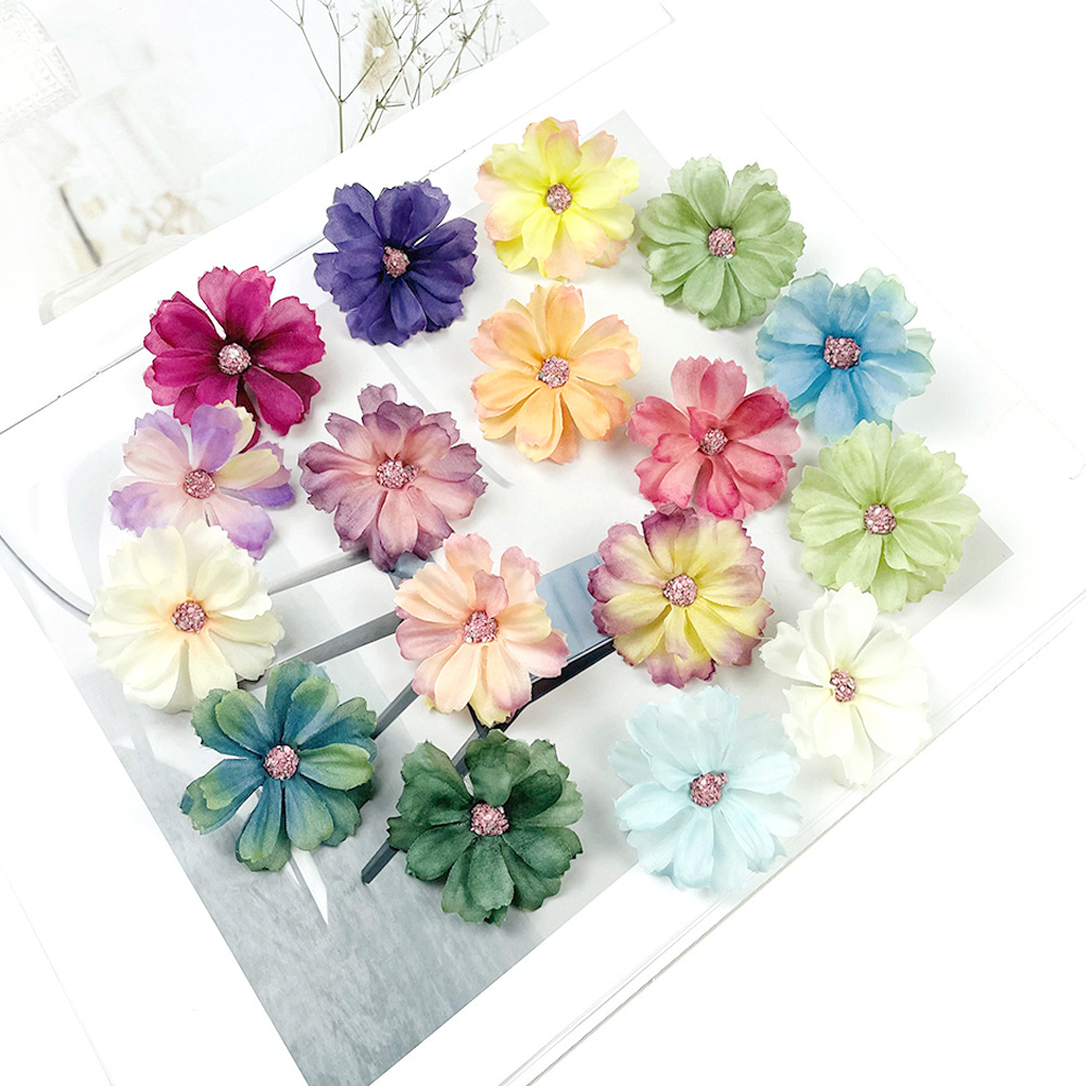 4.5cm simulated star language flowers, small Daisy artificial flowers, diy handcrafted hairpin, clothing and hat decoration, souvenir materials details Picture