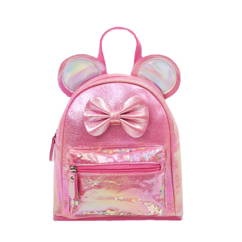 New sequined children's trendy backpack, Mickey Cartoon bow princess, girls' fashionable and cute children's bag Item Picture