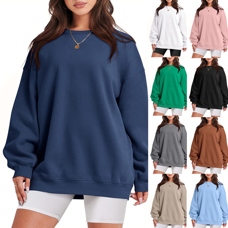 European and American cross-border women's clothing 2025 autumn/winter long-sleeved Amazon TIKTOK independent loose casual hoodie top