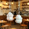New cartoon and cute plush three-dimensional resin penguin key chain bag pendant, mobile phone lanyard gift wholesale Specification image