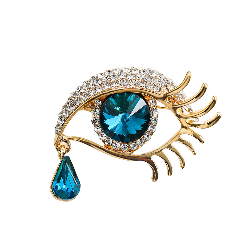 Wholesale of light luxury Angel Tears cross-border brooches, women's crystal drop diamond-encrusted high-end corches, sweaters, coats, accessories and pins Item Picture