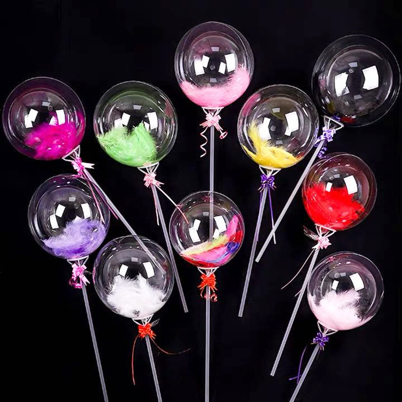 Factory direct sales and wholesale of small gift balloons: 1. Transparent round bouncy balls, popular bouncy balls with built-in feather colored balls Application Scenario