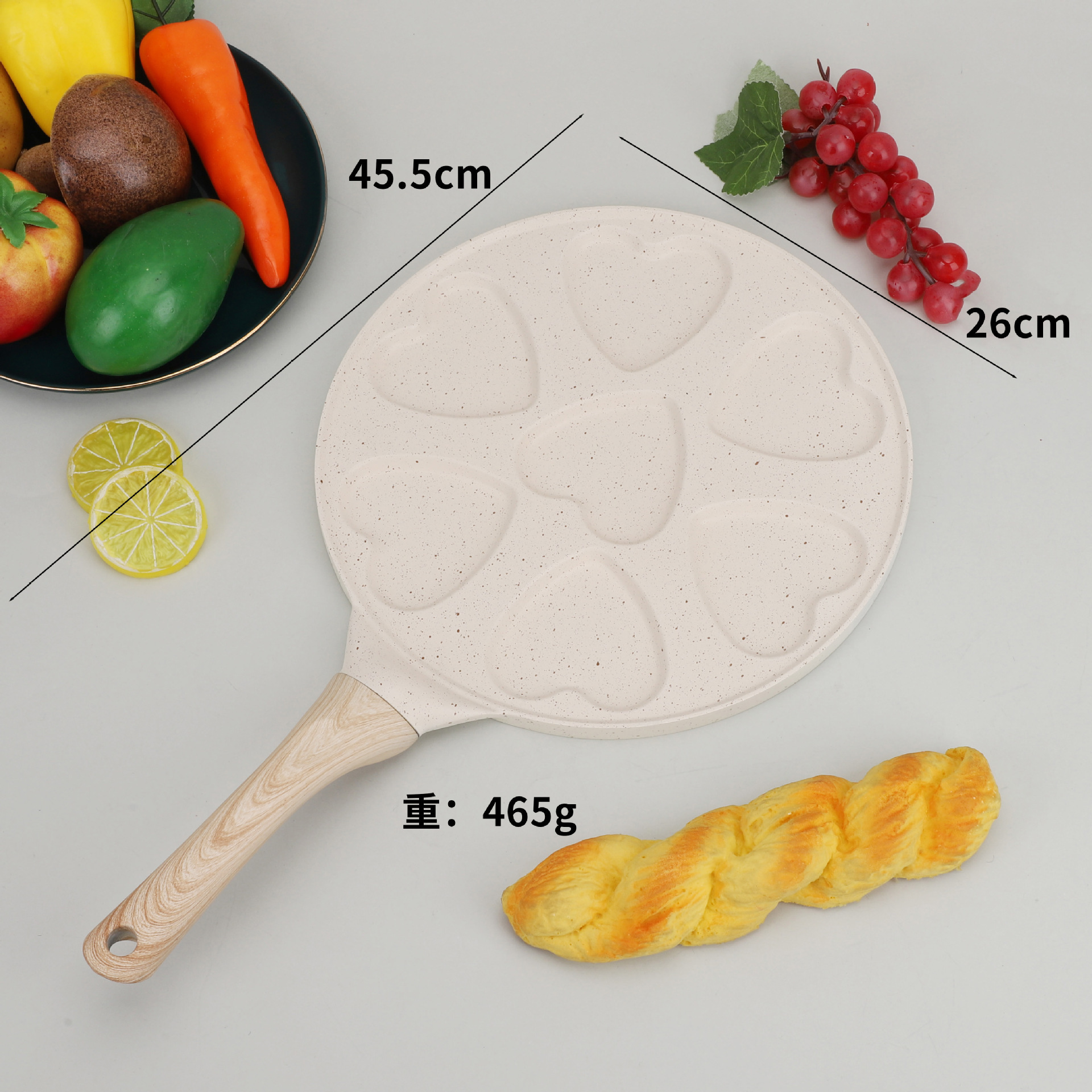 1PC七孔卡通煎锅早餐锅不粘锅平底锅套装平底套锅批发早餐神器白底实物图