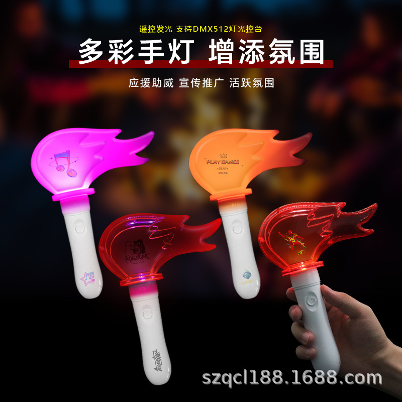 Torch Festival cheering, glowing torch sticks, sports event interaction, 15-color fluorescent torchbearer lamps, sports meeting cheering sticks details Picture