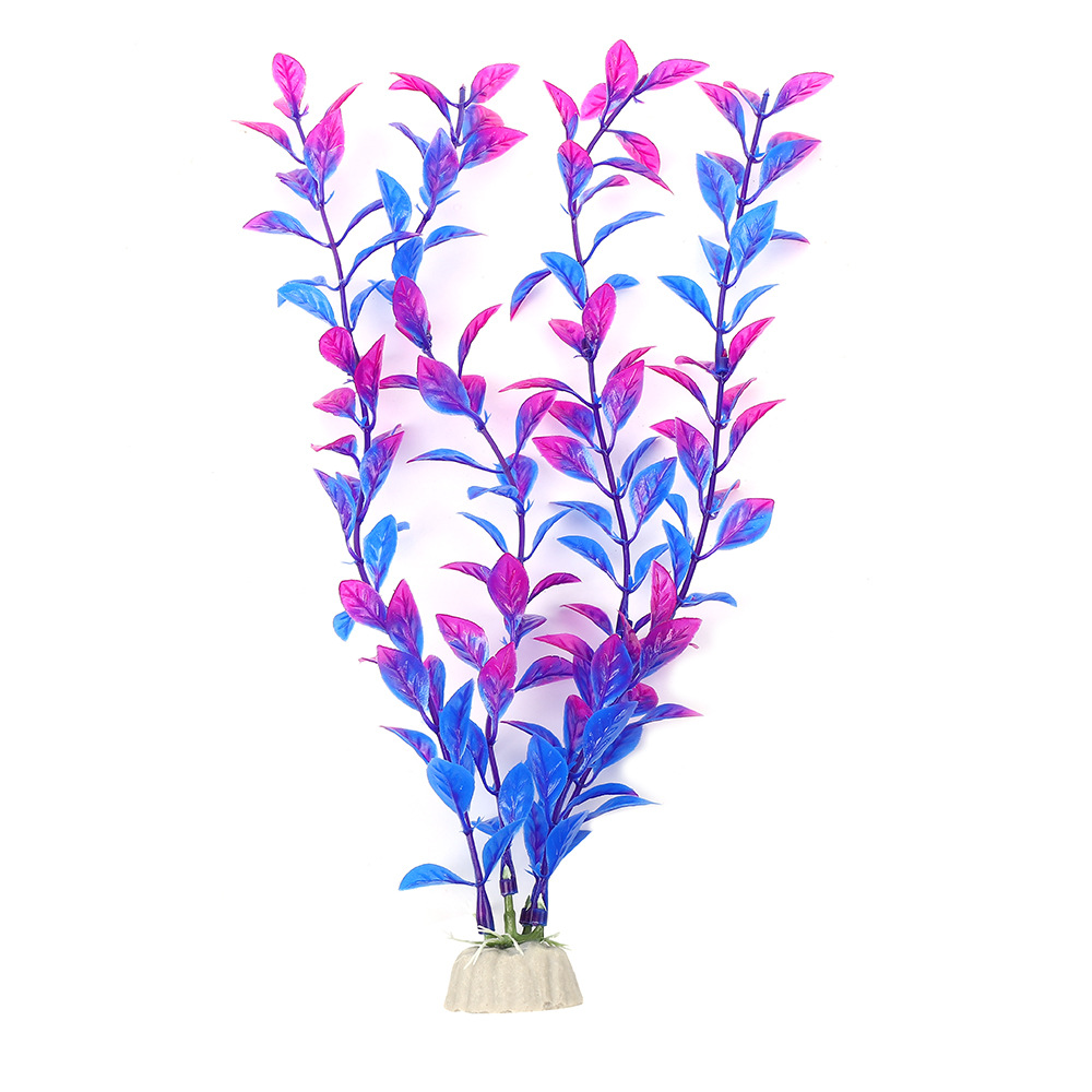 Plastic water plant micro-landscape simulation ornaments for fish tank landscaping, long seaweed leaf background and green plants for aquarium decoration Item Picture