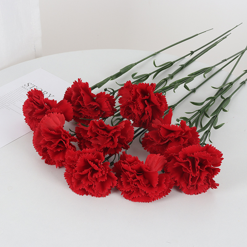 Single carnation artificial flowers, Mother's Day gift bouquets, home interior decoration vases, flower arrangements, artificial flowers wholesale