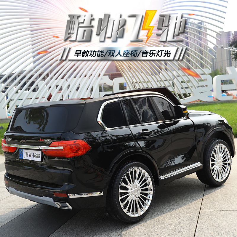 超大款儿童电动车四轮带遥控宝宝玩具车可坐双人小孩四驱充电童车白底实物图