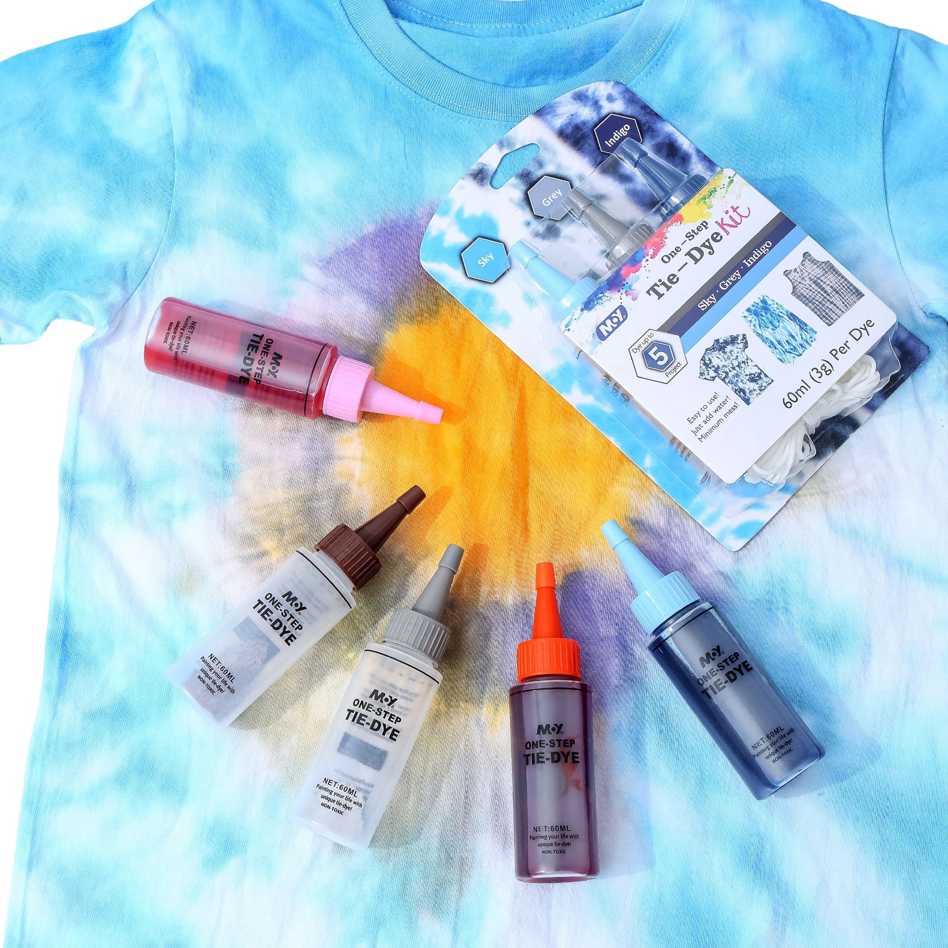 Cross-border Amazon best-selling tie-dye set, DIY educational toys, cotton and linen fabric material package, handmade paint factory details Picture