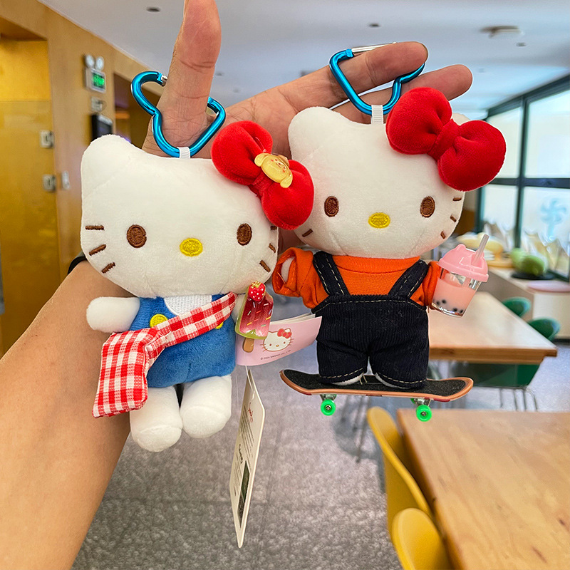 hellokitty small pendant, officially authorized KT Cat kitty plush pendant, bag pendant, keychain doll