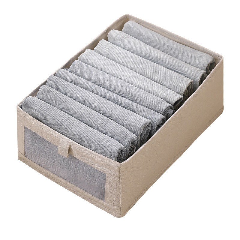 Wholesale of viewing window cotton and linen storage boxes, wardrobe storage and organization, trouser boxes, clothes, toys, and foldable storage boxes Item Picture